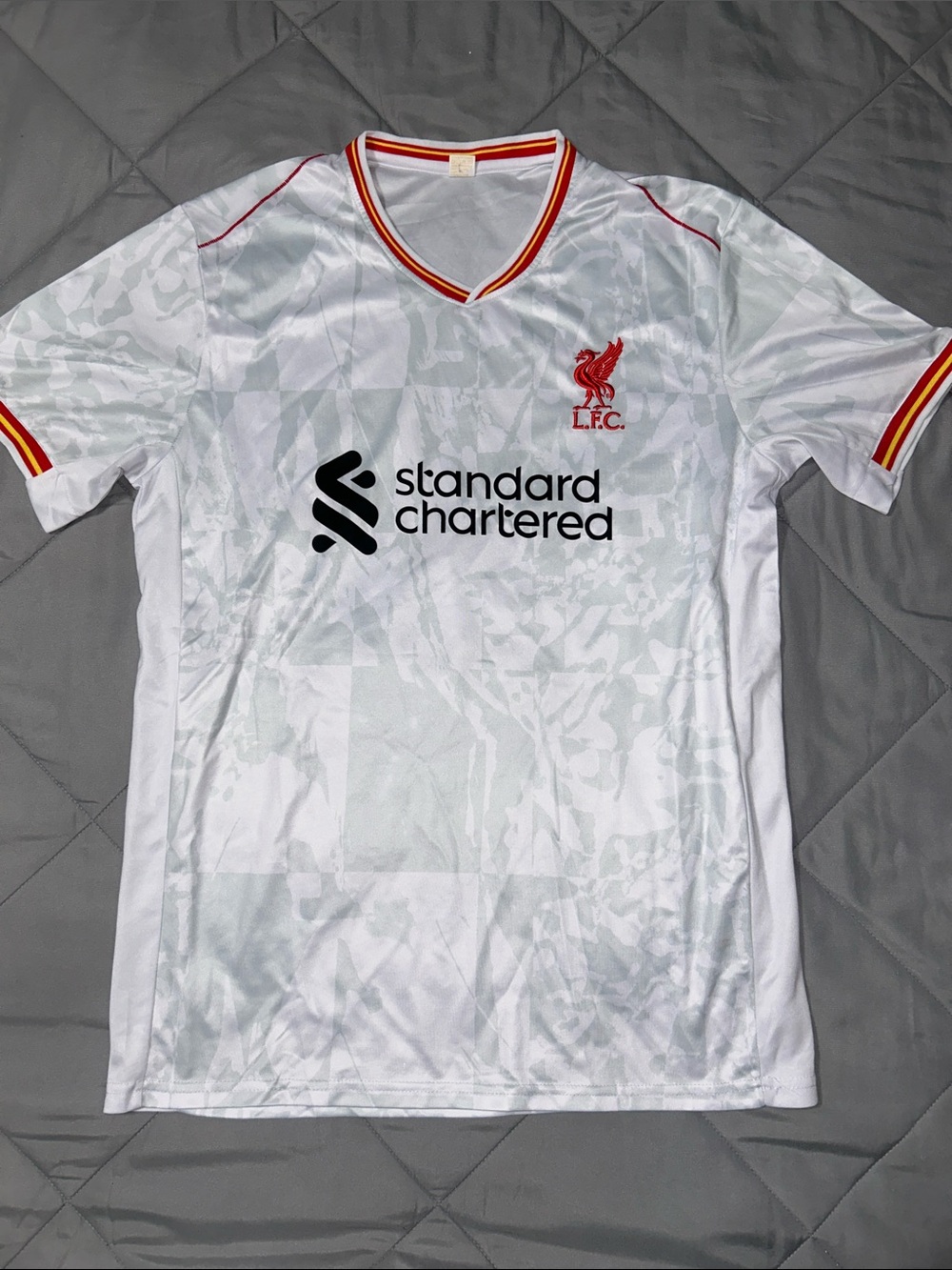Liverpool FC White Away Jersey with Red Crest - Picture 1 of 3